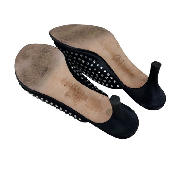 (11-245) Women's Sandal Tree Black & Rhinestone Dress Shoe Sz 7 - Picture 7 of 12